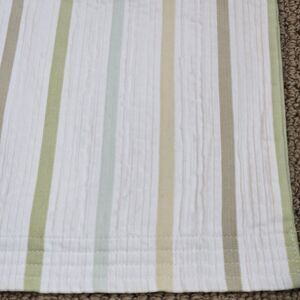 2 CRATE & BARREL Standard Sham Pillowcase Lima Stripe Green Texture Cotton 20x26